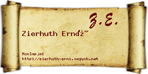 Zierhuth Ernő névjegykártya